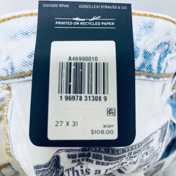 Levi's 501® '81 Women’s Jeans A High Rise Tapered Leg Blue Size 27X31 NEW - Picture 11 of 15